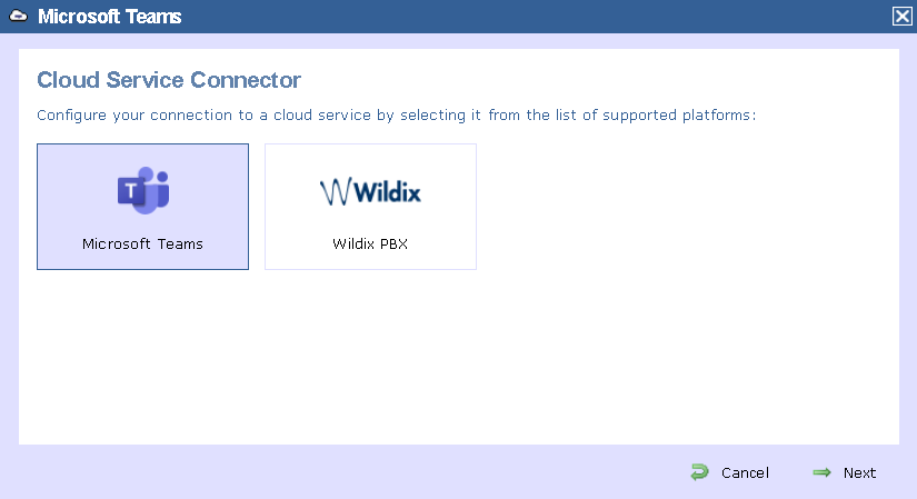 Teams cloud service connector