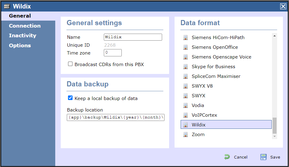 TIM Enterprise PBX dialogue